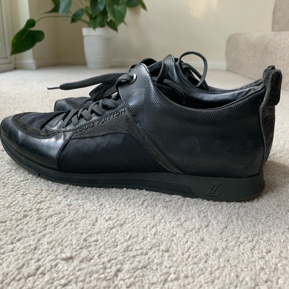 Louis Vuitton Black Damier Spin Sneaker Men Sz 8 - Picture 4 of 7